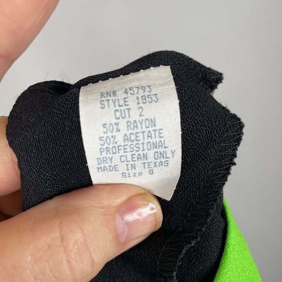 Vintage 90s Mod Midi Long Dress Womens 8 Black Statement Night Out Mob Wife - Picture 10 of 10